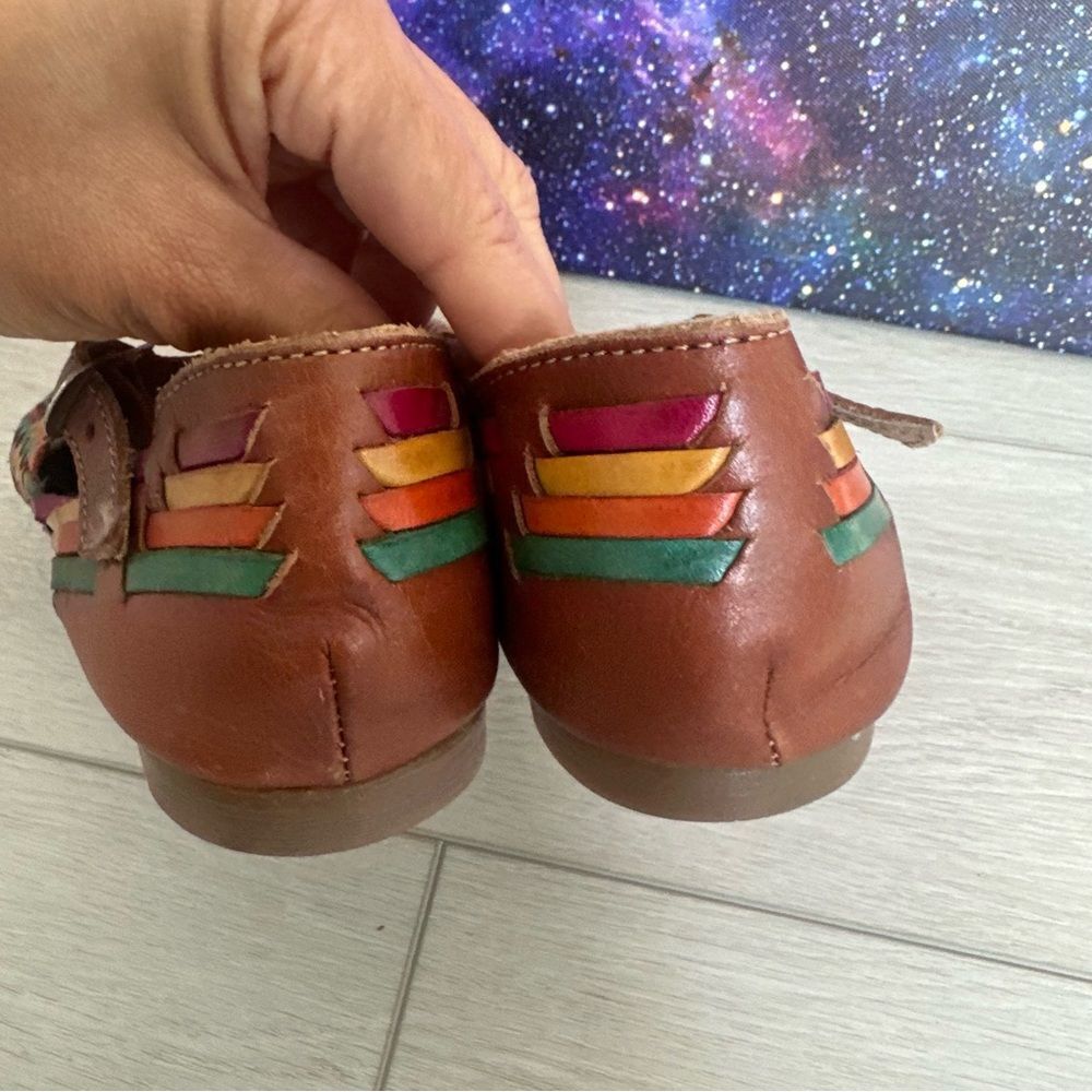 Calza Hortegas Mexican Huarache Sandals Handwoven Aztec Southwestern Leather 7 - Picture 2 of 9